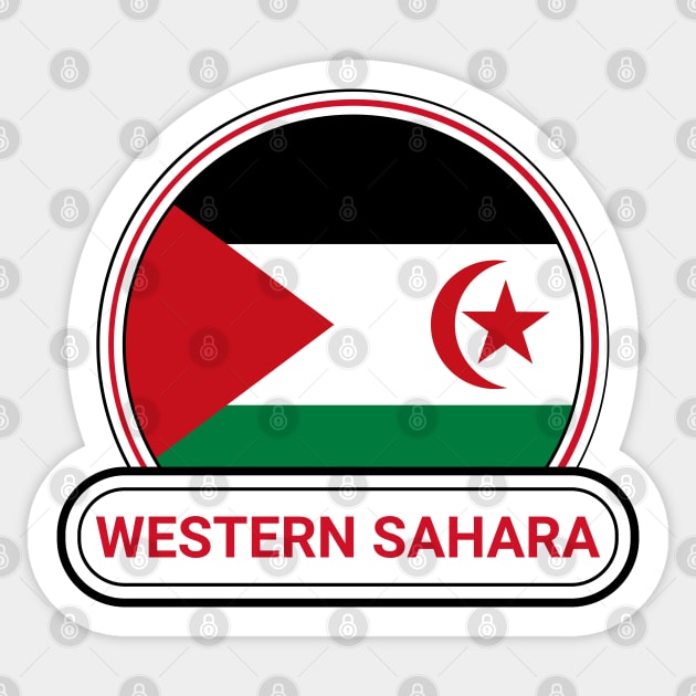 Western Sahara Country Badge - Western Sahara Flag Sticker by Yesteeyear